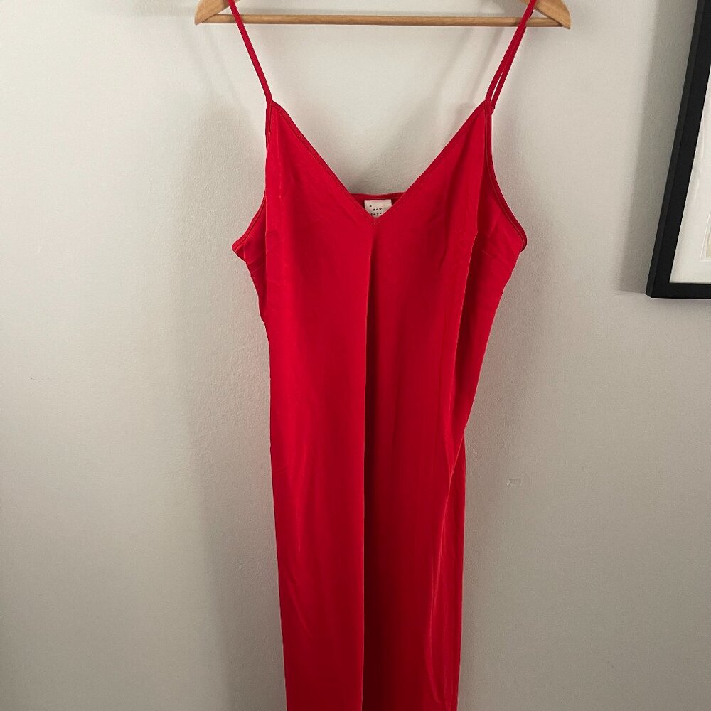 A New Day Red Satin Slip Dress